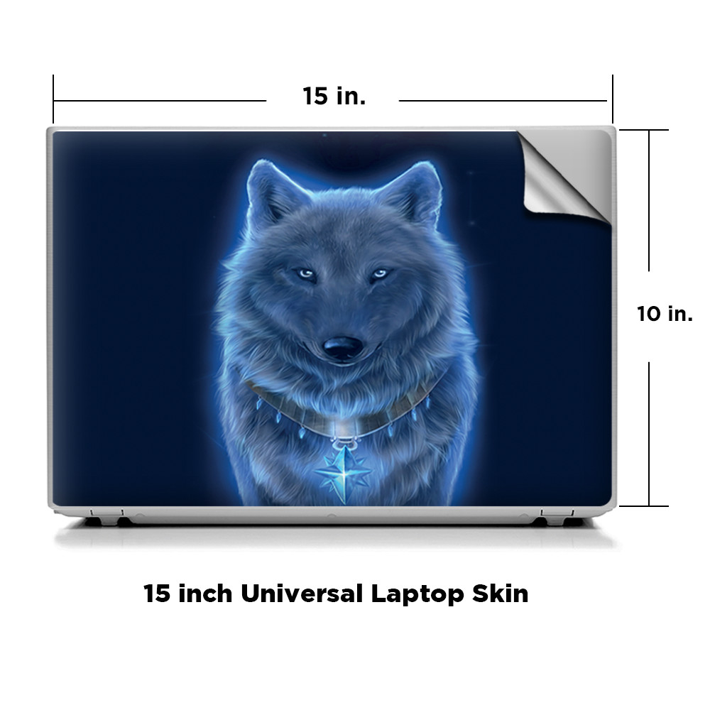 Universal Laptop Skins wrap for 15" - Glowing Celestial Wolf