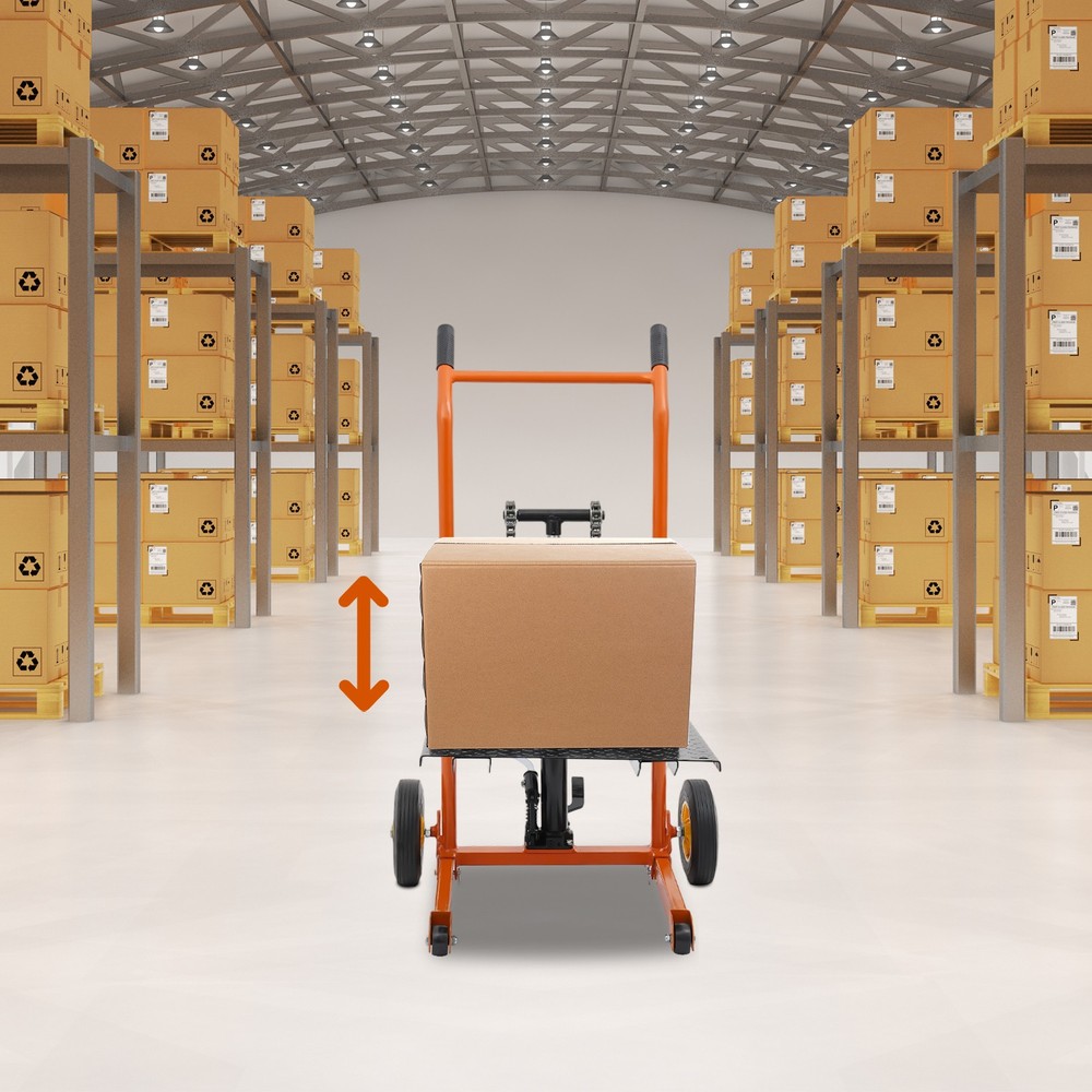 577 lbs Hydraulic Material Lift Stacker with Adjustable Height for Easy Handling