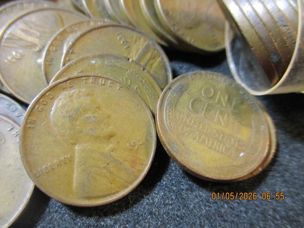 1931 LINCOLN WHEAT CENT ROLL - GOOD +
