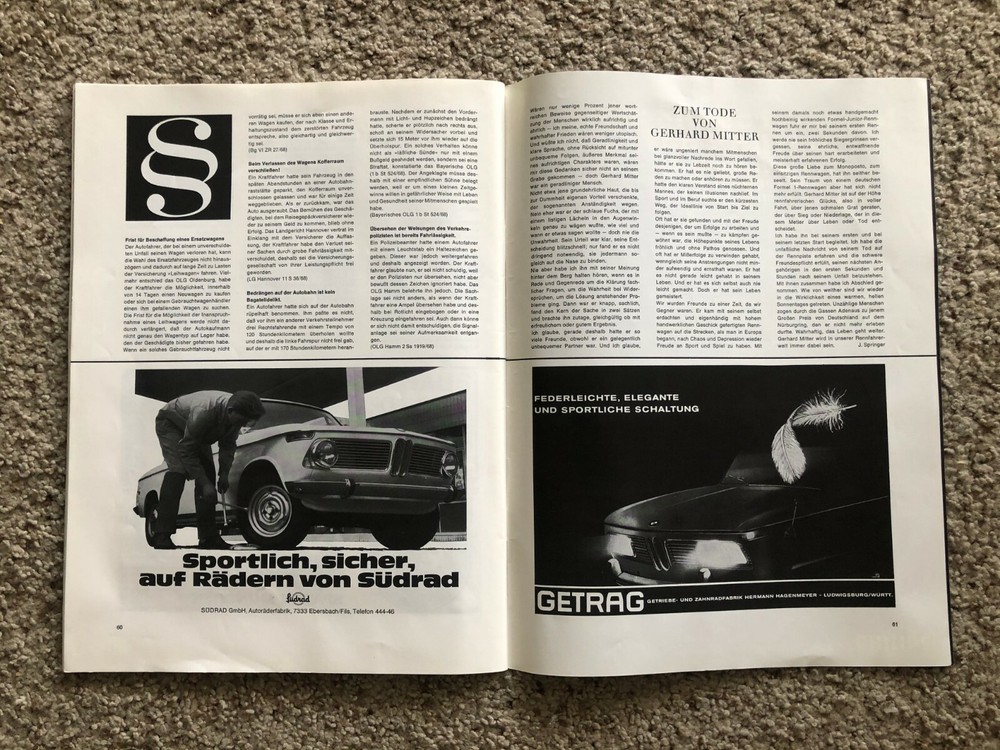 Oct. 1969 BMW Journal large catalogue.
