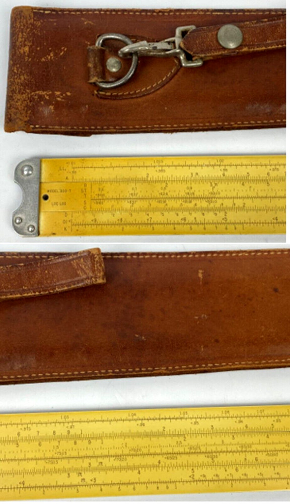 Drafting Slide Ruler 800-T Pickett Synchro Scale w Leather Case Engineering VTG