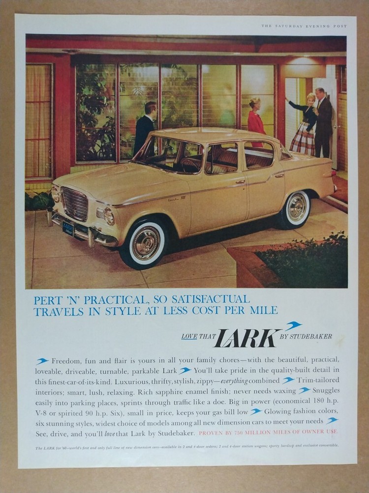 1960 Studebaker Lark VIII vintage print Ad