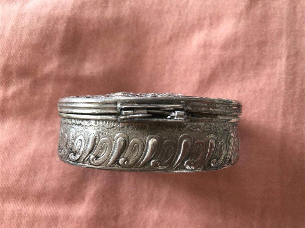 Antique German Silver Cherub Trinket Box