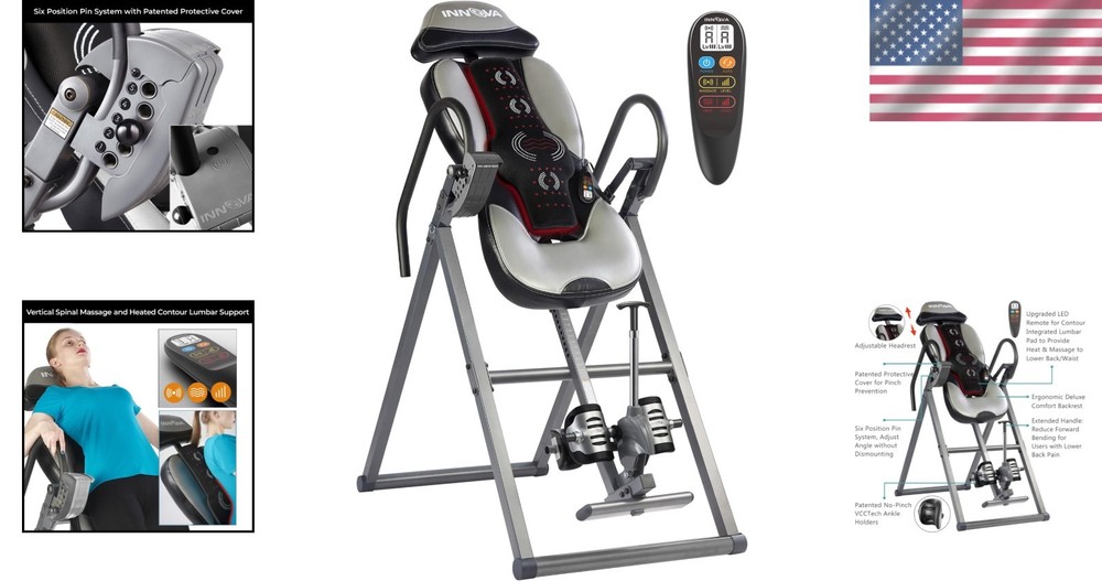 Heat and Massage Inversion Table with True Balance System for Smooth Inverting