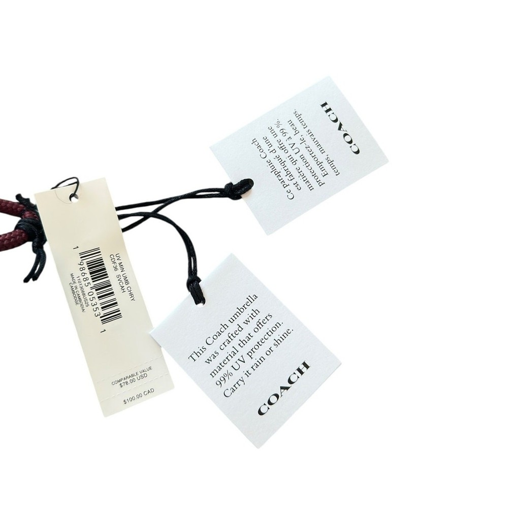 Coach Uv Protection Mini Umbrella With Cherry Print