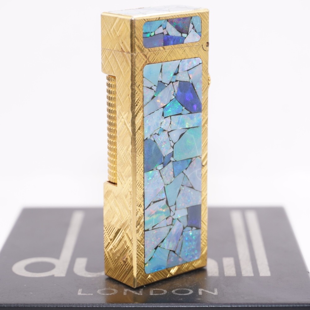 Dunhill Lighter Gold Florentine Opal Pattern_Ultrasonically cleaned_Working