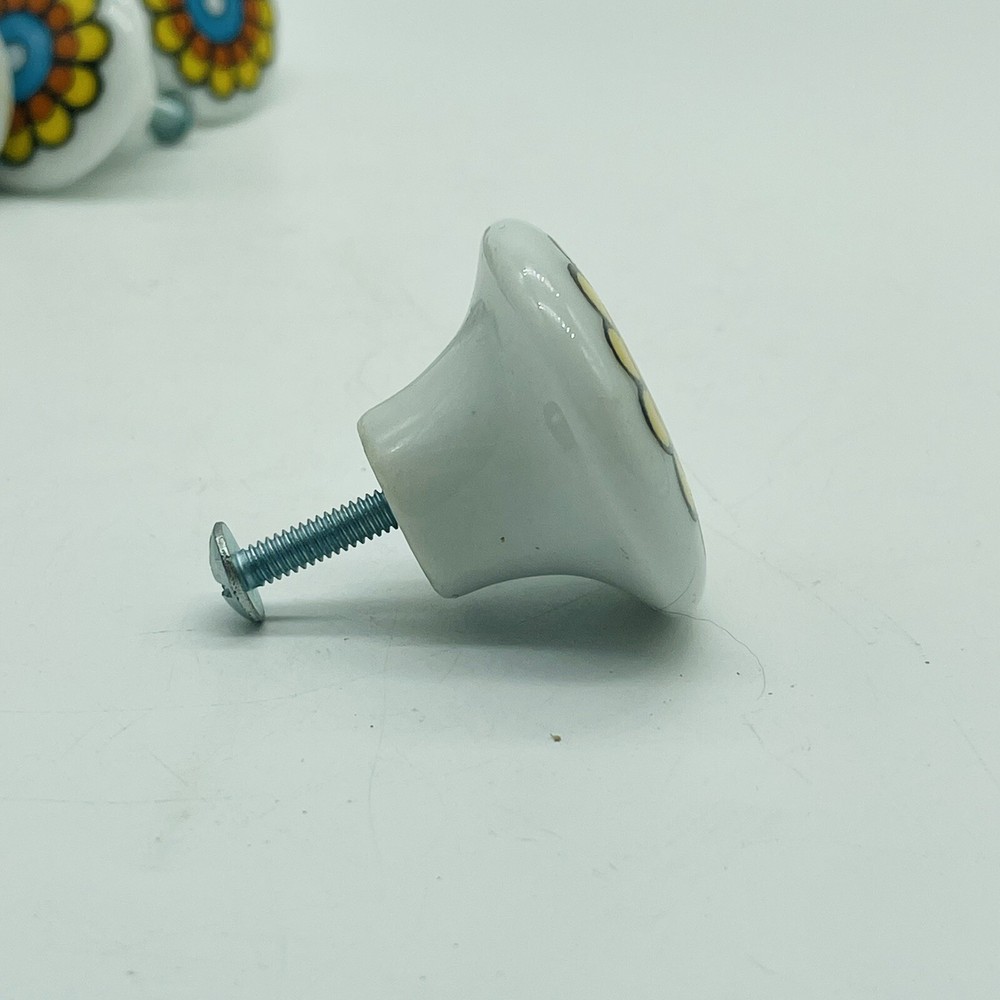 Flower Print Ceramic Drawer Pull (1 pull) VTG 1970’s-Multiples Available Japan