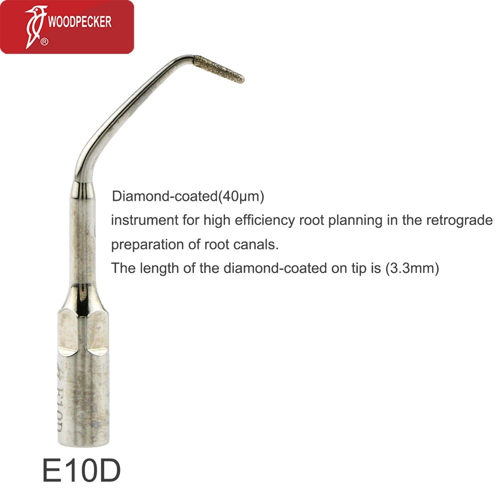 Woodpecker Dental Endodontic Scaler Tips Fit EMS E10 E11 Diamond Coated