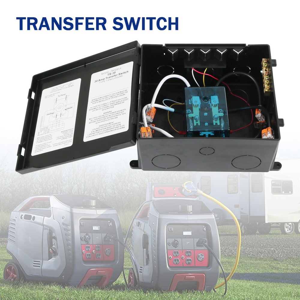 For Inverter TS-30 30 Amp Automatic Transfer Switch Black