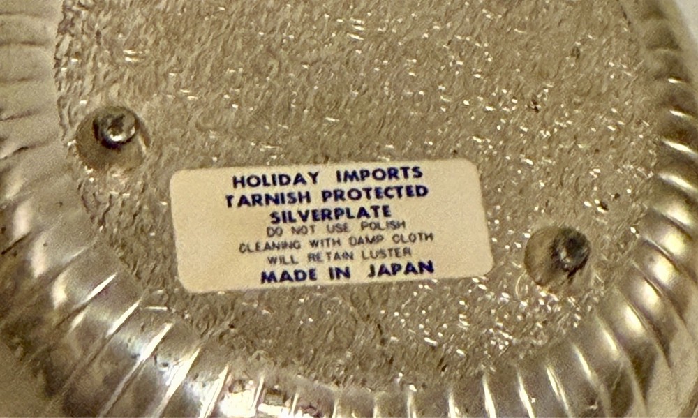 2-Silver plate Ashtray. 4" Made In Japan.