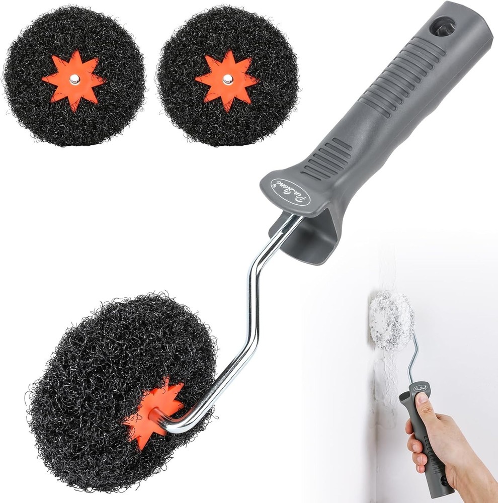 4 Pack Drywall Corner Compound Roller Kit, Shed-Resistant Corner Drywall Mud Rol