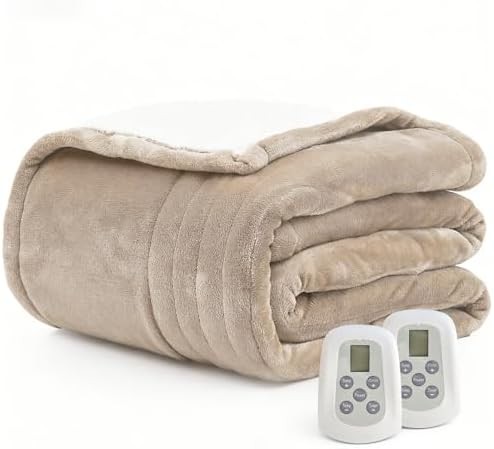 Queen Size Dual Control Electric Heated Flannel Blanket