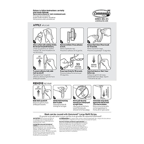 Command Large Modern Reflections Metal Hook, Brushed Large, Nickel
