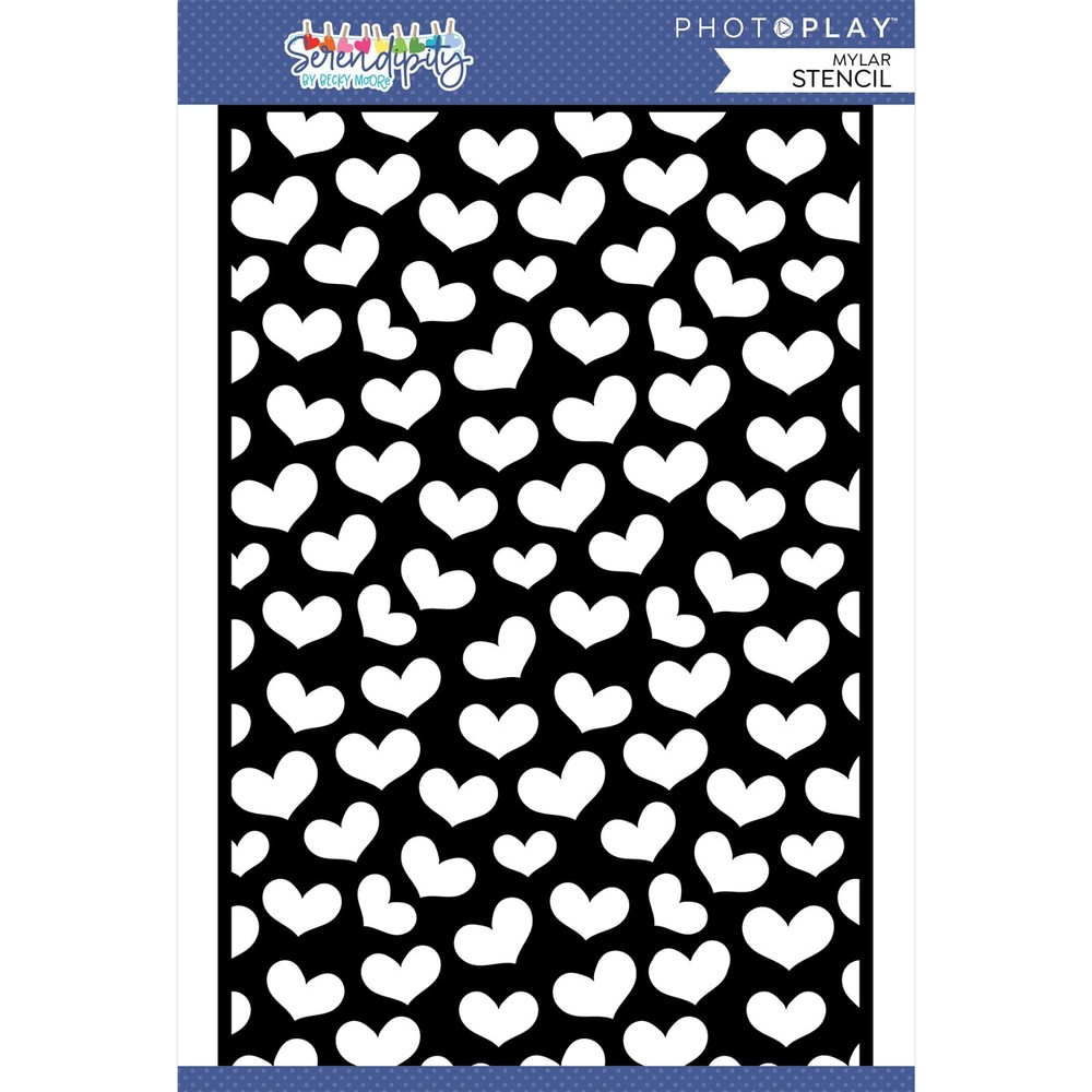 Crafts 6X9 Stencil Serendipity Hearts Different Sizes Repeats