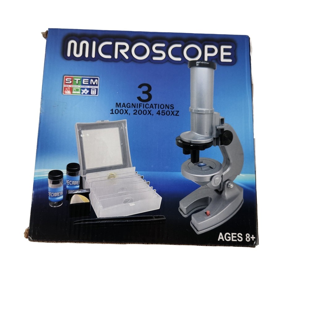 STEM Microscope With Light Source 100x, 200x, 450x, Kids, Educational, Ages 8+