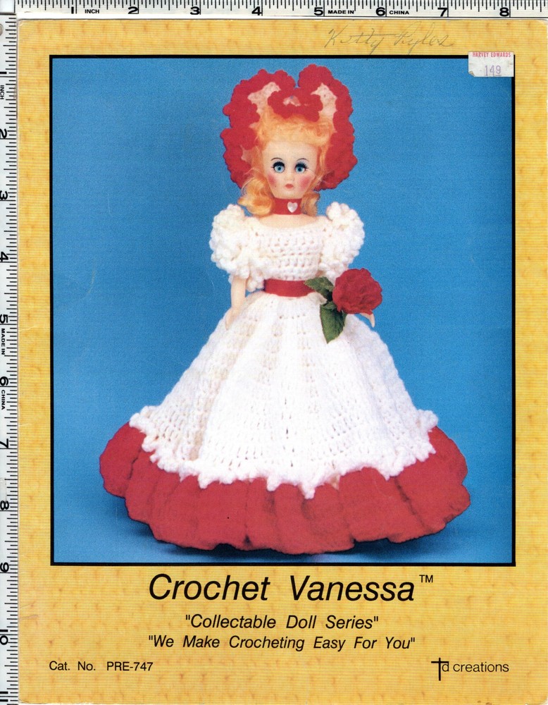 "Crochet Vanessa™" ©1987 Td Creations Pattern Leaflet # PRE-747 for 15" Doll