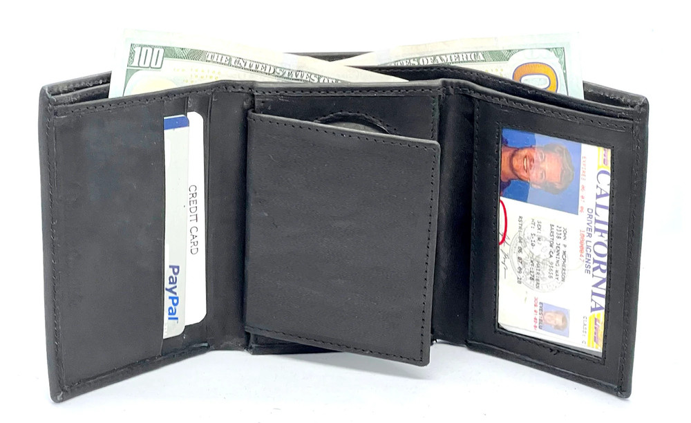Genuine Leather Badge Shield Card Wallet License ID Holder
