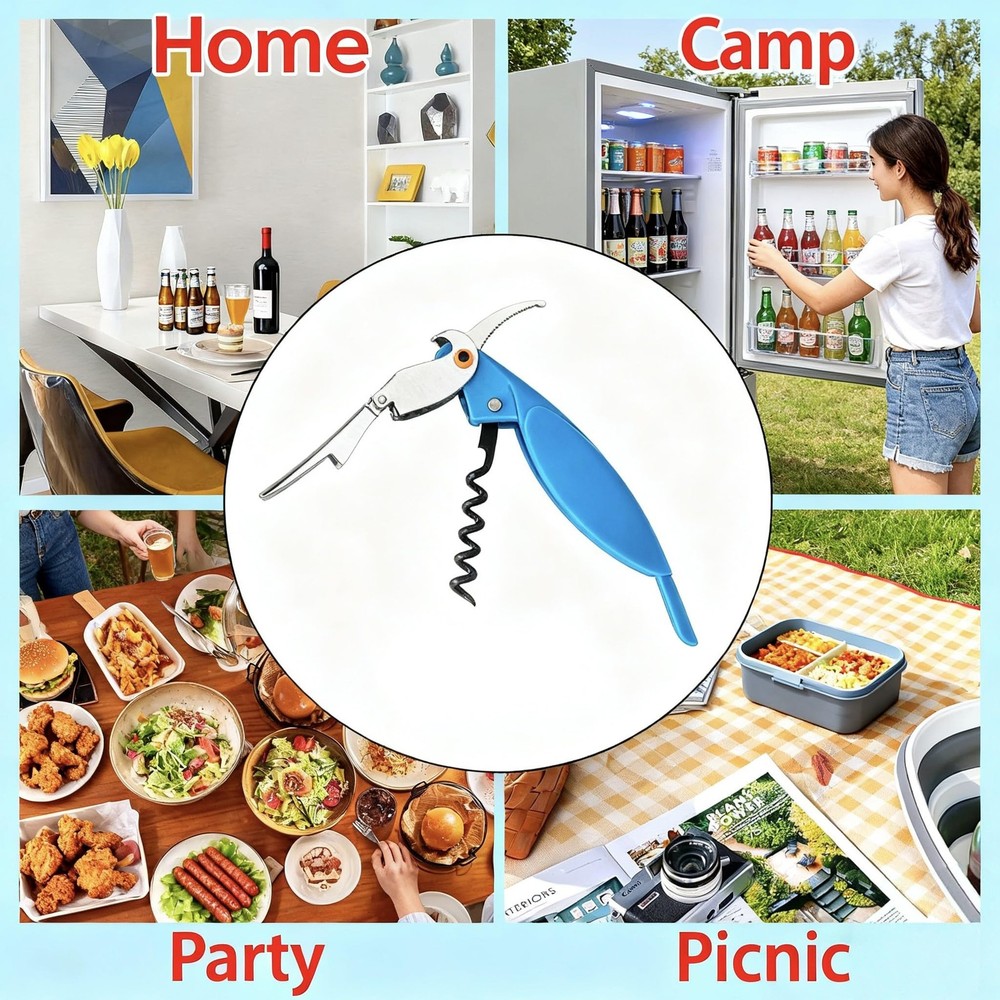 Parrot Shape Waiters Corkscrew Wine Opener Bottle Opener light Blue