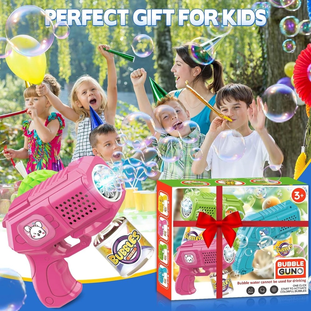 Interactive 3 Pack Bubble Guns with Solution - Fun for Toddlers and Kids 3-12