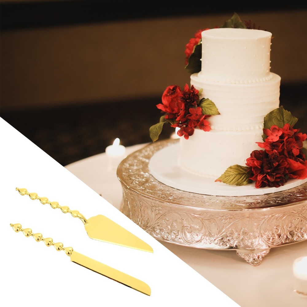 Cake Cutting Set for Wedding, Cake Knife and Server Set for Gift(Heart）