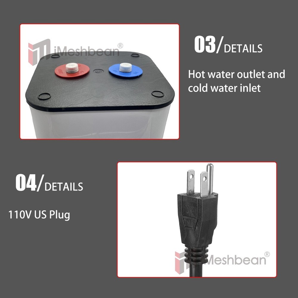 10L Hot Electric Tank Water Heater Kitchen Bathroom Wholehouse 95°F-167°F US