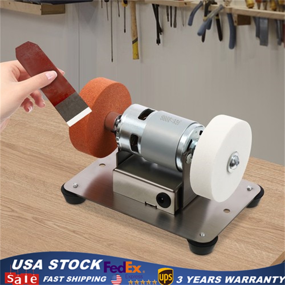 Electric Benchtop Grind Sander Adjustable Variable Speed Table Grinding Machine