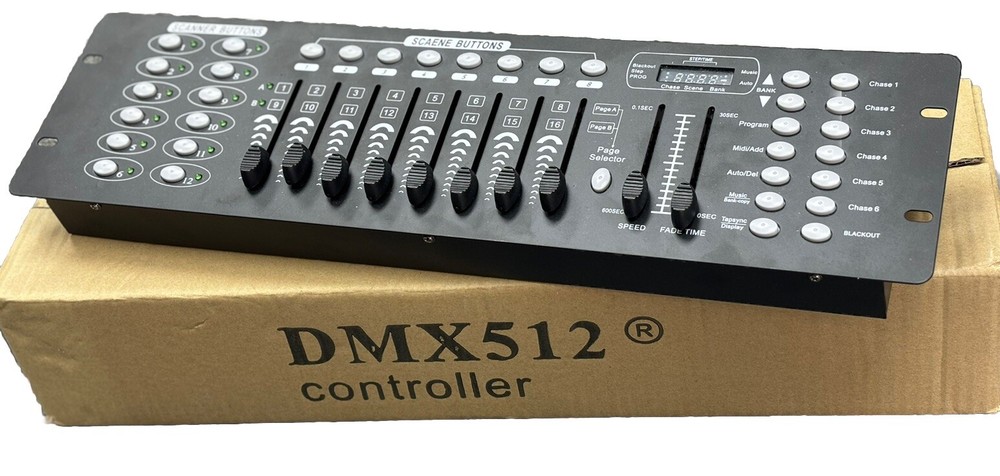 "Brand New Unboxed Black DMX512 Light Controller - Easy Lighting Control"-