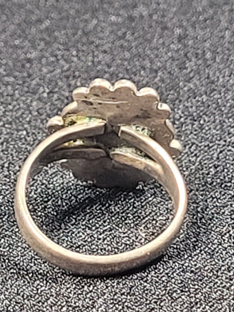 Sterling Silver Bell Trading Post Agate Ring I-12782