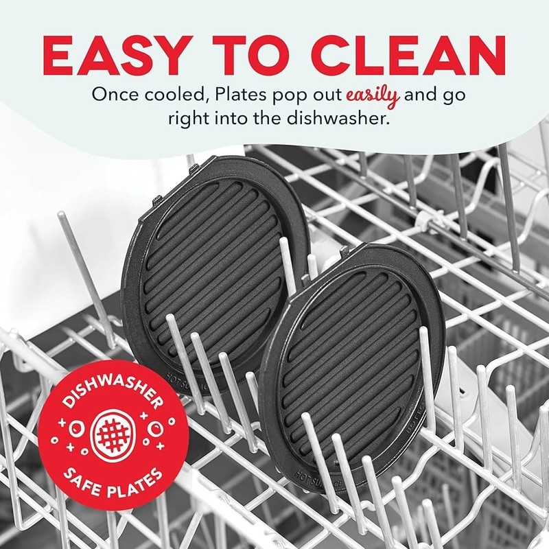 Nonstick Removable Grill Plates Mini Maker Two Cooking Plates Dishwasher Safe US
