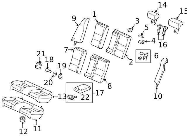 Genuine Honda Headrest Outer 82140-TP6-A11ZA