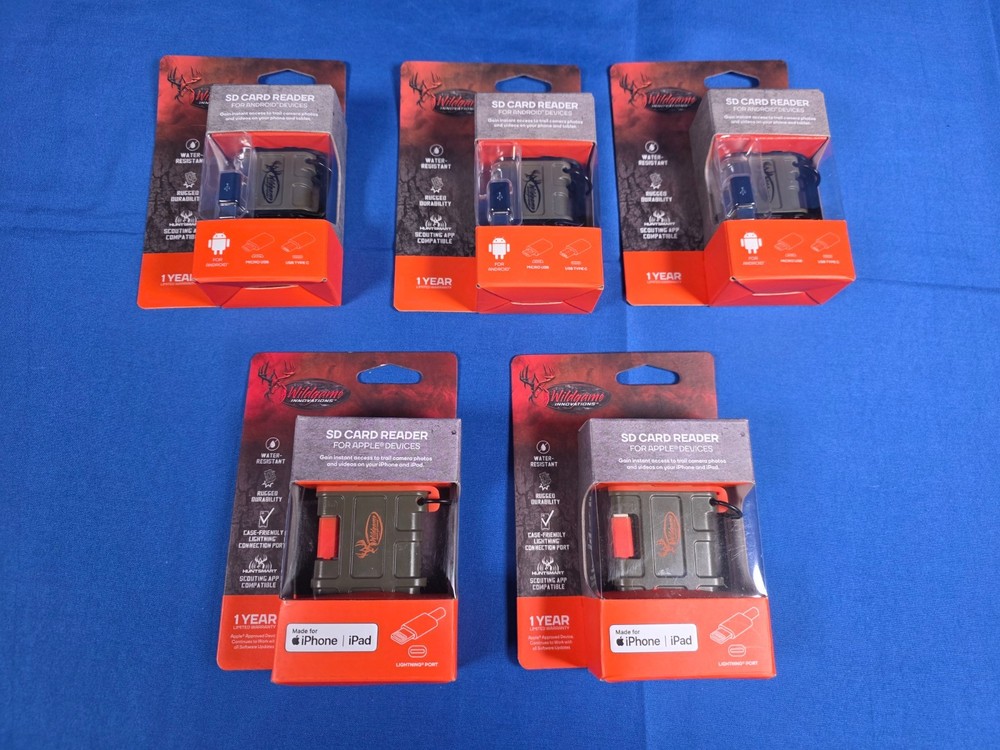 Trail Camera SD Card Reader Lot Android & iPhone Hunting Wildgame