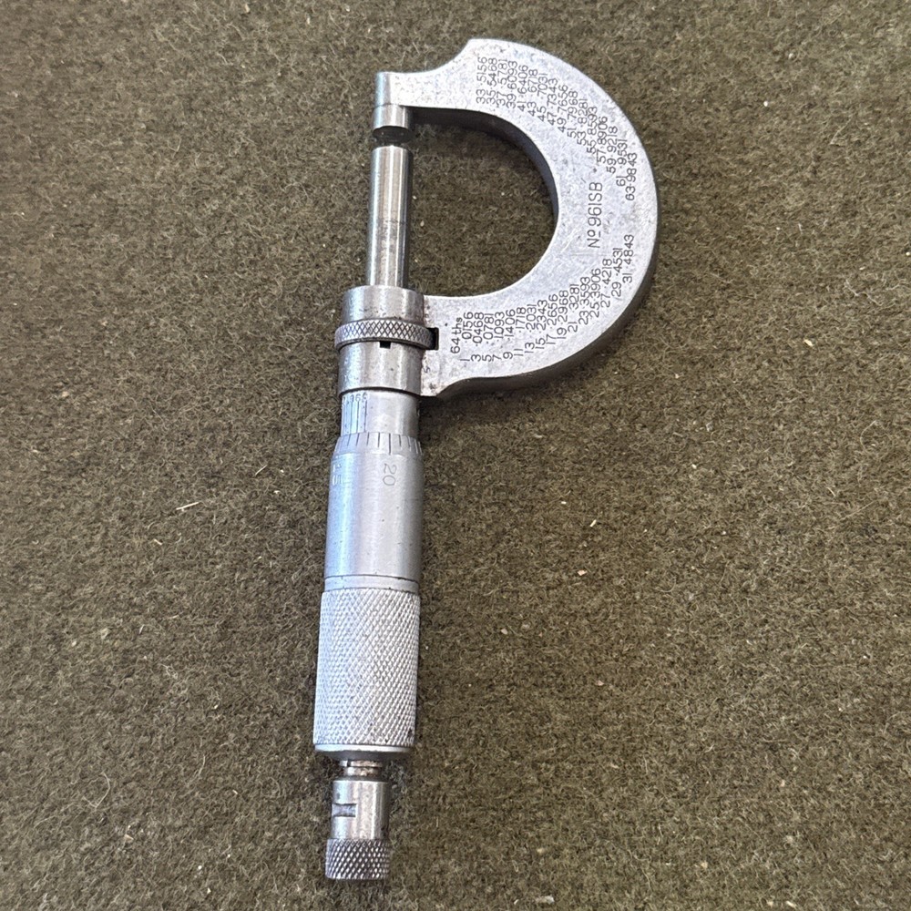 English Made Moore & Wright 0-1" Micrometer w/ Case Vintage