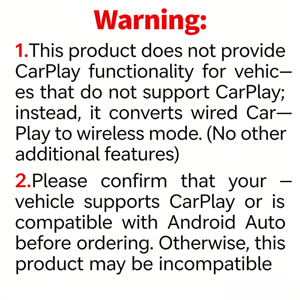 WiFi Wireless Bluetooth Connect, CarPlay Smart Box Android Auto USB Adapter