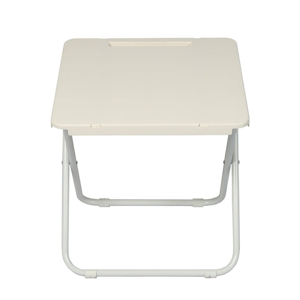 Mainstays White Folding Beach Table with Hard Top Surface
