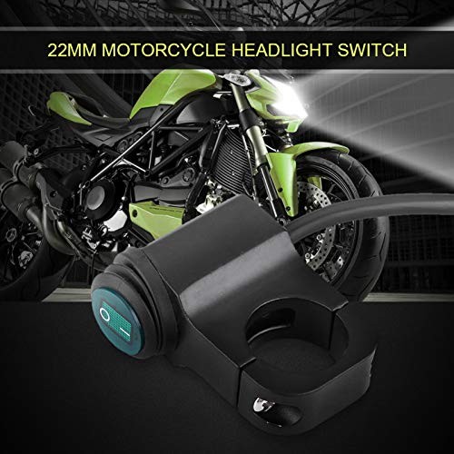 12V 1 1/8' Black Handlebar Switch, Push Button, Manual Operation, IP65