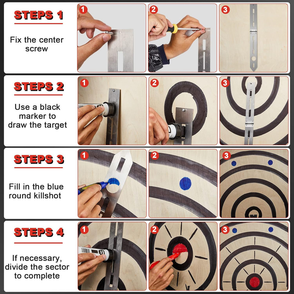 Axe Throwing Target Template Stainless Steel Target Template Stencil Comes with