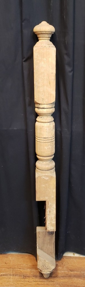 Tall Restored Solid Pine Newel Post 61 1/2" by 4 1/2" GA9712