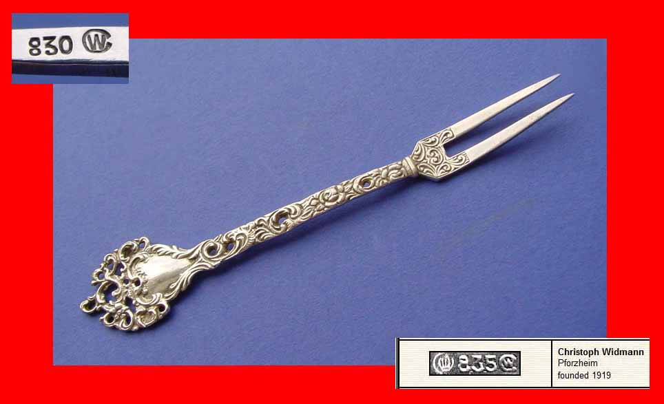 Serving fork with pierced decor, C. Widmann, 830 Silver B67