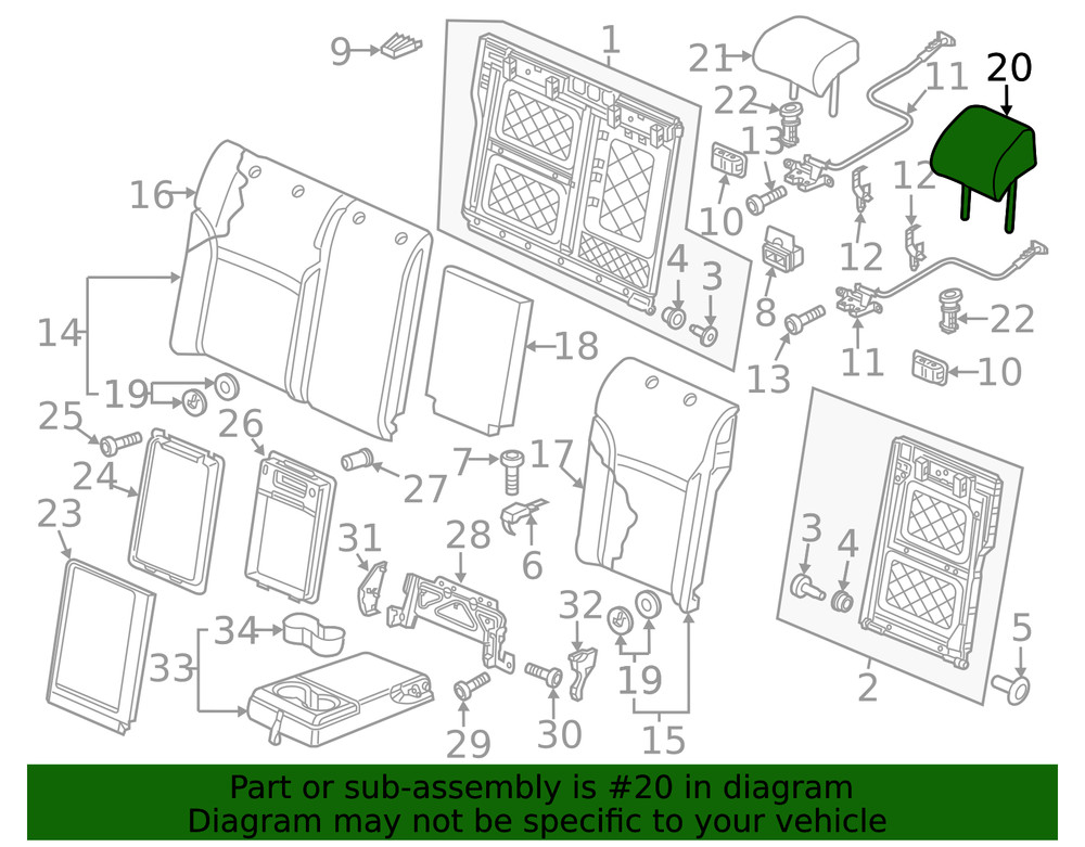 Genuine Volkswagen Headrest Outer 561-885-901-E-79X