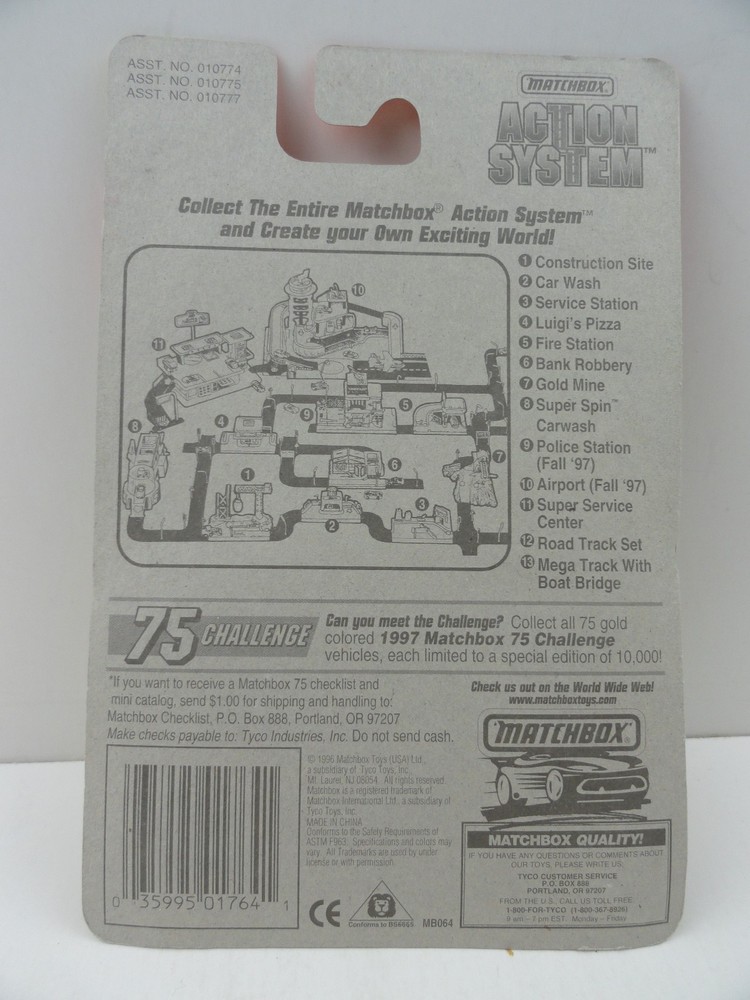 1997 Matchbox #64 Bulldozer (Red)