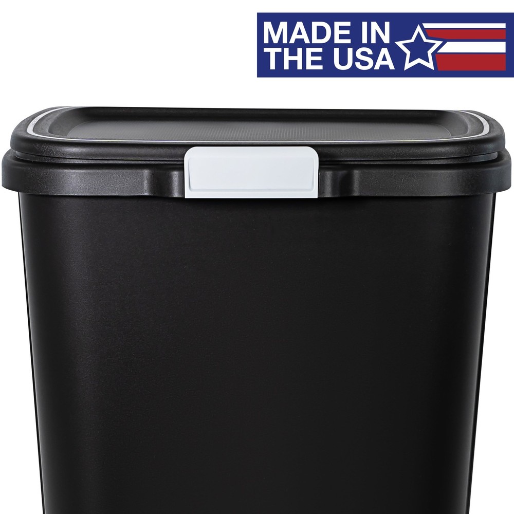 Hefty Kitchen Trash Can, 13 Gallon Plastic Odor Block Touch Top Garbage Bin