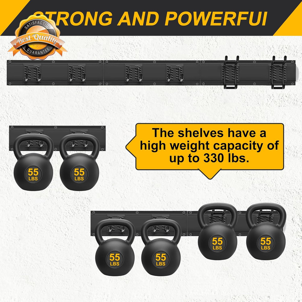 Garage Wall Tool Rack Heavy Duty Organizer Adjustable Hooks Storage 9Pcs