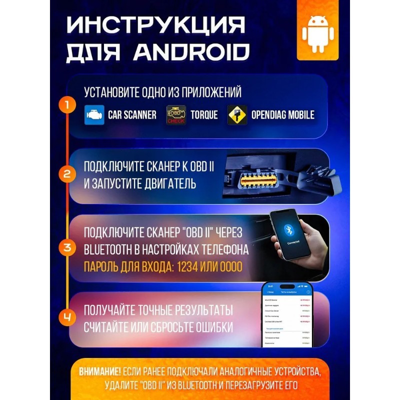 OBD2 Car Scanner with Bluetooth for Comprehensive Vehicle7241