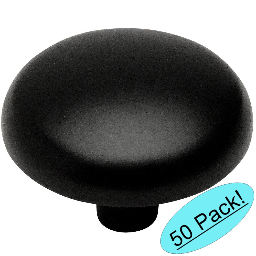 *50 Pack* Cosmas Cabinet Hardware Flat / Matte Black Knobs #1701FB