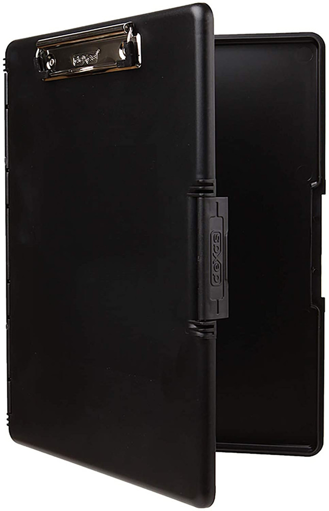 Slimcase 2 Plastic Clipboard with Storage and Side Opening, Black, Office Suppli