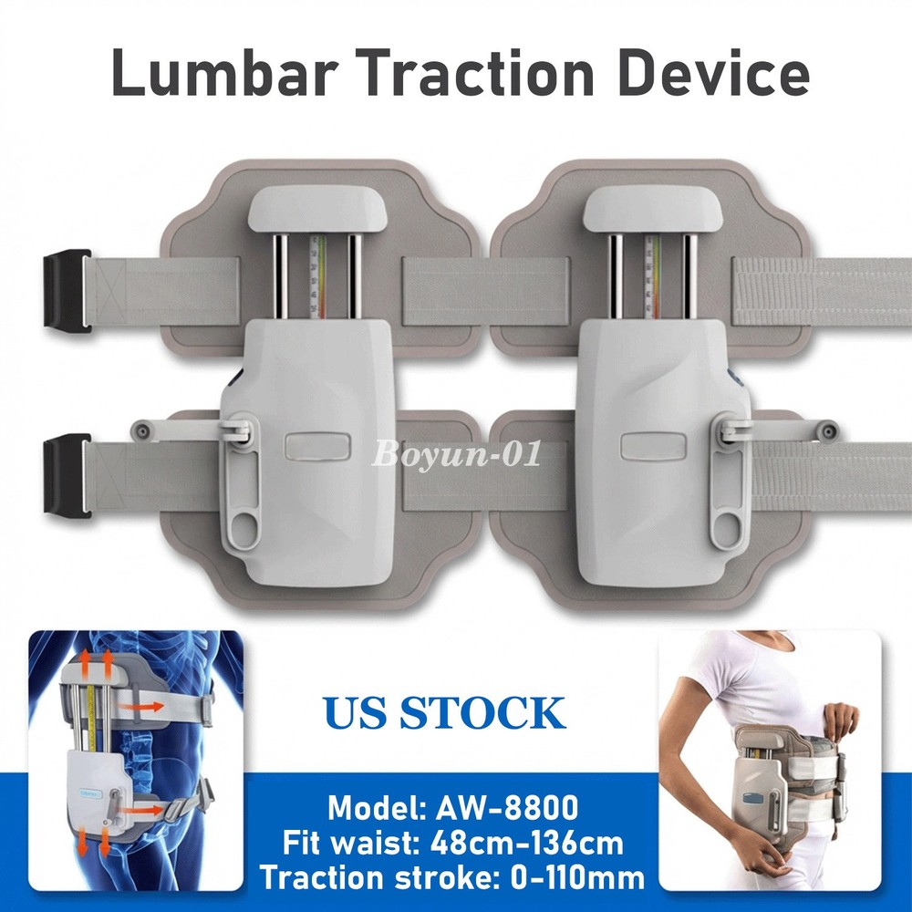 Adjustable Lumbar Traction Belt Spinal Decompression Device Back Brace Sciatica