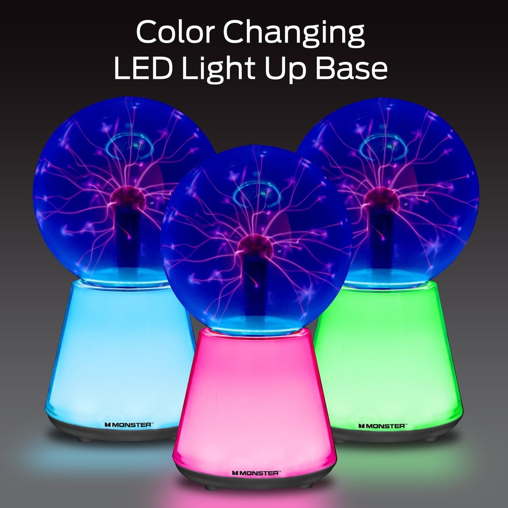 Monster Plasma Sphere,Interactive Electrostatic Plasma Globe Lamp with LED Color