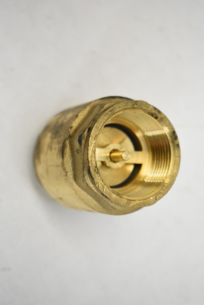 1-1/4" Brass Inline Spring Check Valve - 200WOG Water Backflow Valve NOS