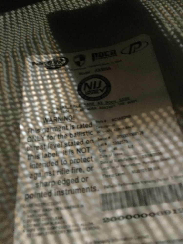 large BODY ARMORARMOR level IIIA 35456