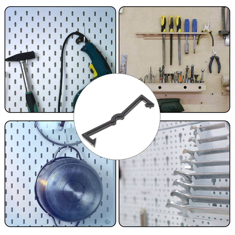 50PCS Pegboard Hook Secure Clips Portable Pegboard Locks Plastic Locks Black